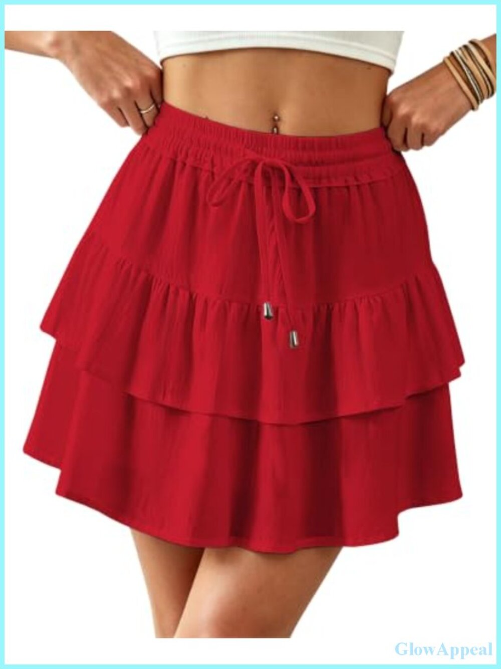 Ruffled Tiered Flowy Skorts High Waist Mini Tennis & Country Outfit